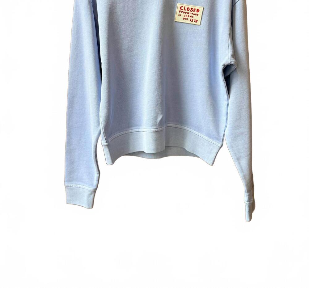 NEW CLOSED women's basic crewneck sweater in sky blue